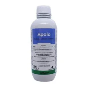 Para el control de altas infestaciones de insectos agregar 6 ml. de APOLO por litro de agua.
