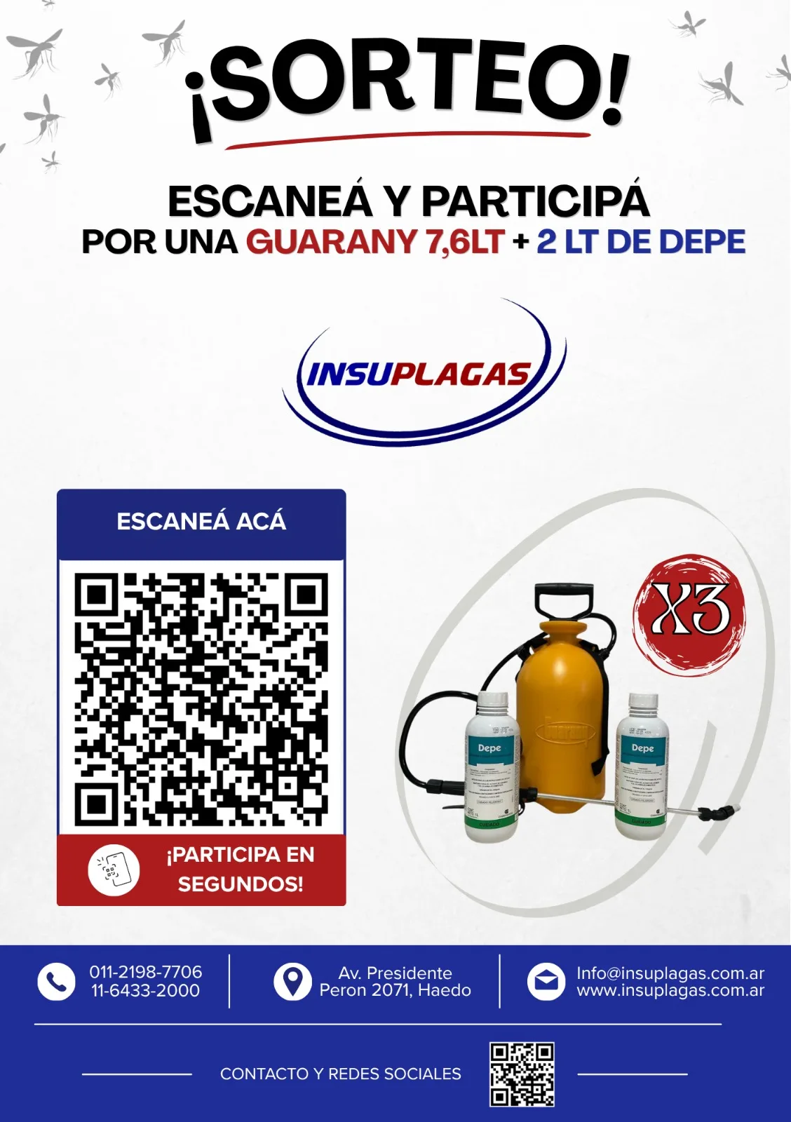 Sorteo Insuplagas Guarany 7,6 LT y Depe